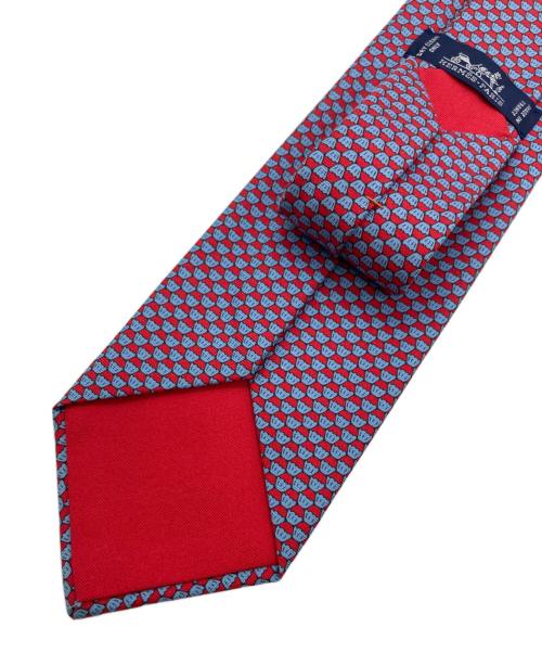 HERMES（エルメス）HERMES (エルメス) シルクネクタイ レッド×ブルー サイズ:記載無し 未使用品の古着・服飾アイテム