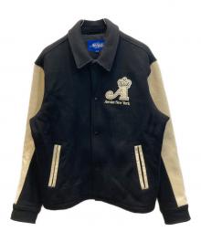 AWAKE NY（アウェイク ニューヨーク）の古着「CROWN WOOL VARSITY JACKET」｜ブラック×ベージュ