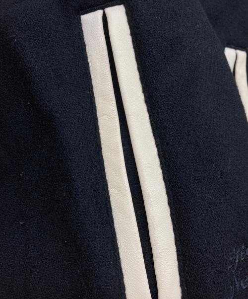 AWAKE NY（アウェイク ニューヨーク）AWAKE NY (アウェイク ニューヨーク) CROWN WOOL VARSITY JACKET ブラック×ベージュ サイズ:Lの古着・服飾アイテム