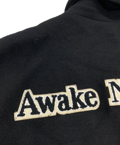 AWAKE NY（アウェイク ニューヨーク）AWAKE NY (アウェイク ニューヨーク) CROWN WOOL VARSITY JACKET ブラック×ベージュ サイズ:Lの古着・服飾アイテム