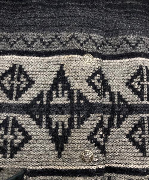 WOOLRICH（ウールリッチ）WOOLRICH (ウールリッチ) 襟レザーネイティブ柄ジャケット グレー サイズ:SIZE Mの古着・服飾アイテム