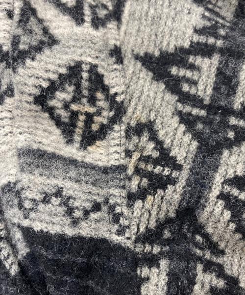 WOOLRICH（ウールリッチ）WOOLRICH (ウールリッチ) 襟レザーネイティブ柄ジャケット グレー サイズ:SIZE Mの古着・服飾アイテム