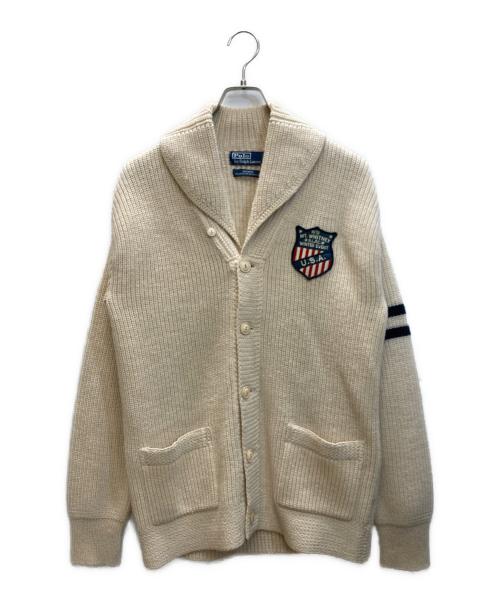 POLO RALPH LAUREN（ポロ・ラルフローレン）POLO RALPH LAUREN (ポロ・ラルフローレン) ショールカラーカーディガン アイボリー サイズ:SIZE Mの古着・服飾アイテム