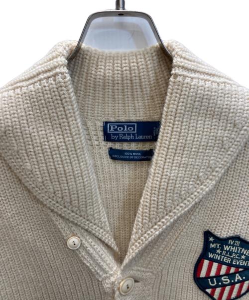 POLO RALPH LAUREN（ポロ・ラルフローレン）POLO RALPH LAUREN (ポロ・ラルフローレン) ショールカラーカーディガン アイボリー サイズ:SIZE Mの古着・服飾アイテム
