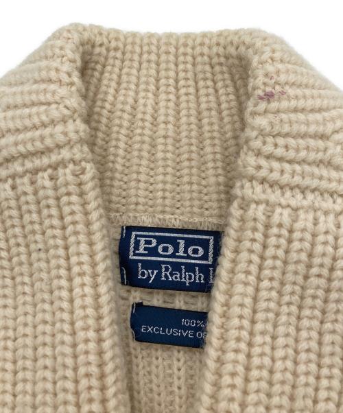 POLO RALPH LAUREN（ポロ・ラルフローレン）POLO RALPH LAUREN (ポロ・ラルフローレン) ショールカラーカーディガン アイボリー サイズ:SIZE Mの古着・服飾アイテム