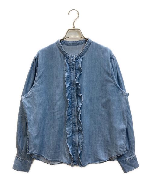 SHIPS（シップス）SHIPS (シップス) ライトオンス フリル デニム シャツ インディゴ サイズ:下記参照の古着・服飾アイテム