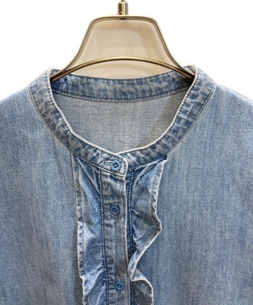 SHIPS（シップス）SHIPS (シップス) ライトオンス フリル デニム シャツ インディゴ サイズ:下記参照の古着・服飾アイテム