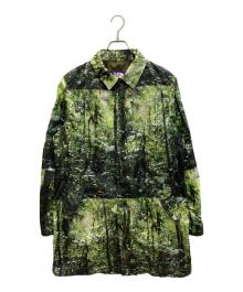 THE NORTHFACE PURPLELABEL（ザ・ノースフェイス パープルレーベル）の古着「FOREST PRINT MOUNTAIN WIND COAT」｜グリーン×ブラック