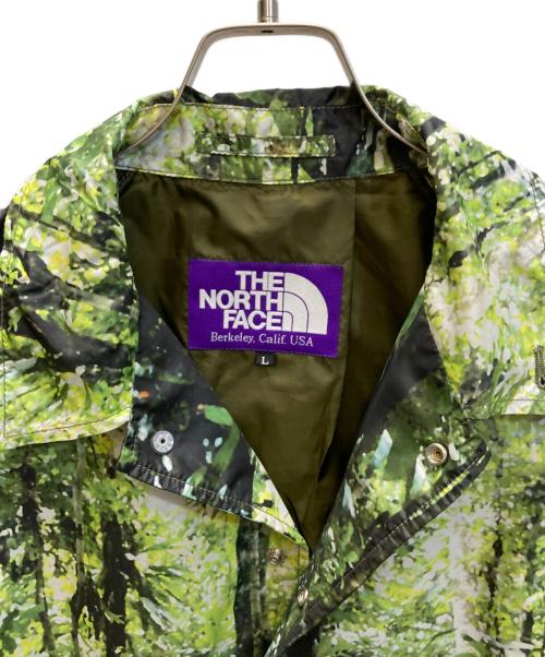 THE NORTHFACE PURPLELABEL（ザ・ノースフェイス パープルレーベル）THE NORTHFACE PURPLELABEL (ザ・ノースフェイス パープルレーベル) FOREST PRINT MOUNTAIN WIND COAT グリーン×ブラック サイズ:SIZE Lの古着・服飾アイテム