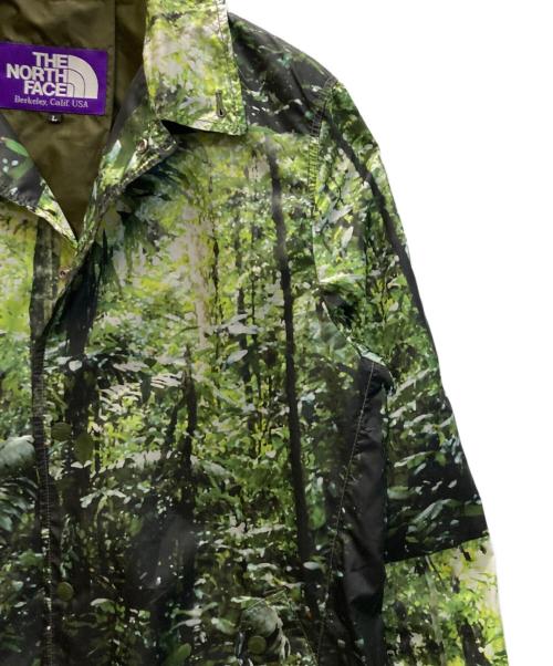 THE NORTHFACE PURPLELABEL（ザ・ノースフェイス パープルレーベル）THE NORTHFACE PURPLELABEL (ザ・ノースフェイス パープルレーベル) FOREST PRINT MOUNTAIN WIND COAT グリーン×ブラック サイズ:SIZE Lの古着・服飾アイテム