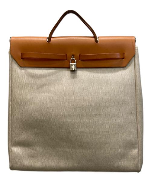 HERMES（エルメス）HERMES (エルメス) エールバッグMM 2WAYショルダーバッグ ブラウン×ベージュの古着・服飾アイテム