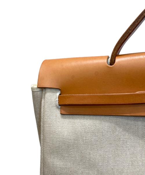 HERMES（エルメス）HERMES (エルメス) エールバッグMM 2WAYショルダーバッグ ブラウン×ベージュの古着・服飾アイテム