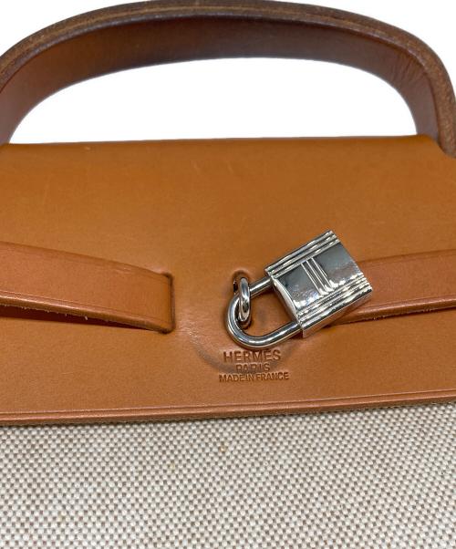 HERMES（エルメス）HERMES (エルメス) エールバッグMM 2WAYショルダーバッグ ブラウン×ベージュの古着・服飾アイテム