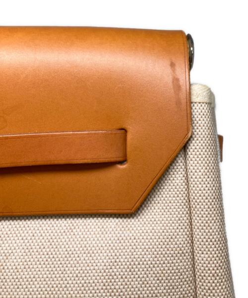 HERMES（エルメス）HERMES (エルメス) エールバッグMM 2WAYショルダーバッグ ブラウン×ベージュの古着・服飾アイテム