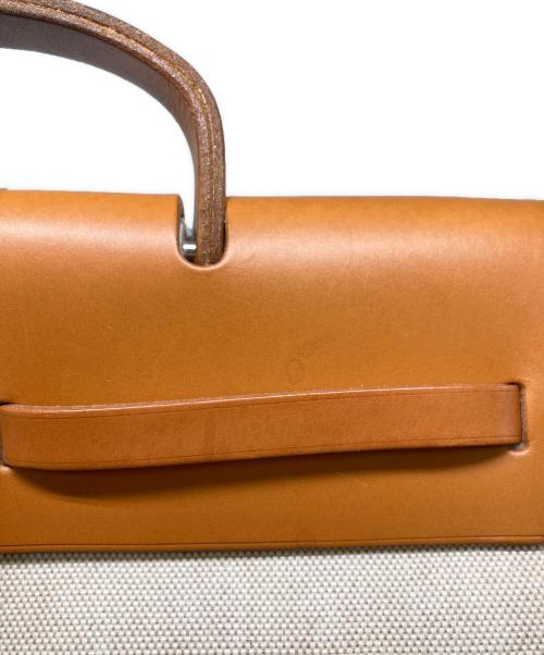 HERMES（エルメス）HERMES (エルメス) エールバッグMM 2WAYショルダーバッグ ブラウン×ベージュの古着・服飾アイテム