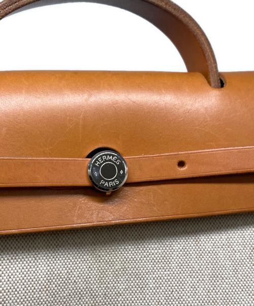HERMES（エルメス）HERMES (エルメス) エールバッグMM 2WAYショルダーバッグ ブラウン×ベージュの古着・服飾アイテム