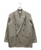 ATONエイトン）の古着「LINEN WOOL TWEED | DOUBLE BREASTED JACKET」｜グレー