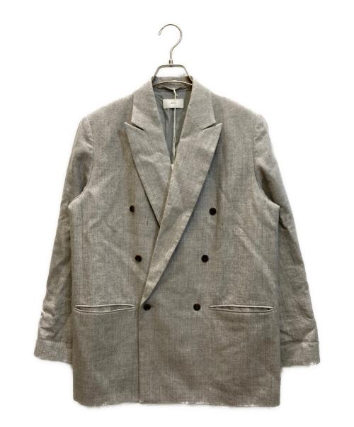 ATON（エイトン）ATON (エイトン) LINEN WOOL TWEED | DOUBLE BREASTED JACKET グレー サイズ:SIZE 1の古着・服飾アイテム