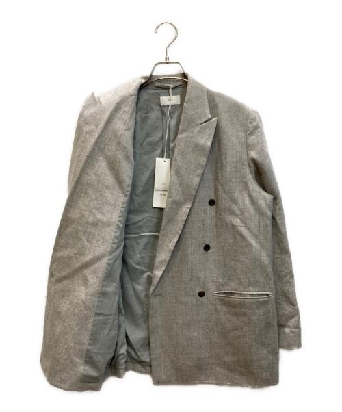 ATON（エイトン）ATON (エイトン) LINEN WOOL TWEED | DOUBLE BREASTED JACKET グレー サイズ:SIZE 1の古着・服飾アイテム