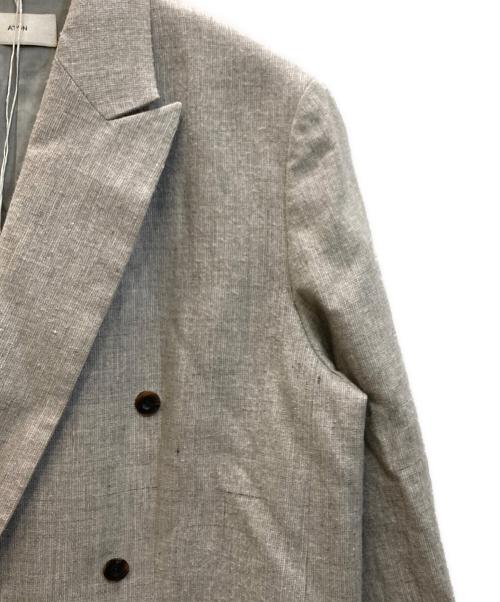 ATON（エイトン）ATON (エイトン) LINEN WOOL TWEED | DOUBLE BREASTED JACKET グレー サイズ:SIZE 1の古着・服飾アイテム