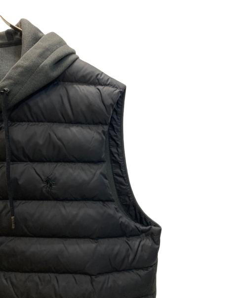 POLO RALPH LAUREN（ポロ・ラルフローレン）POLO RALPH LAUREN (ポロ・ラルフローレン) フーデット ダウンベスト ブラック サイズ:SIZE XLの古着・服飾アイテム