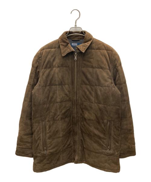POLO RALPH LAUREN（ポロ・ラルフローレン）POLO RALPH LAUREN (ポロ・ラルフローレン) スウェードキルティング中綿ジャケット ブラウン サイズ:Mの古着・服飾アイテム