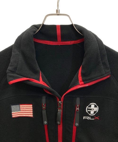RLX RALPH LAUREN（アールエルエックスラルフローレン）RLX RALPH LAUREN (アールエルエックスラルフローレン) フリースジャケット ブラック×レッド サイズ:下記参照の古着・服飾アイテム