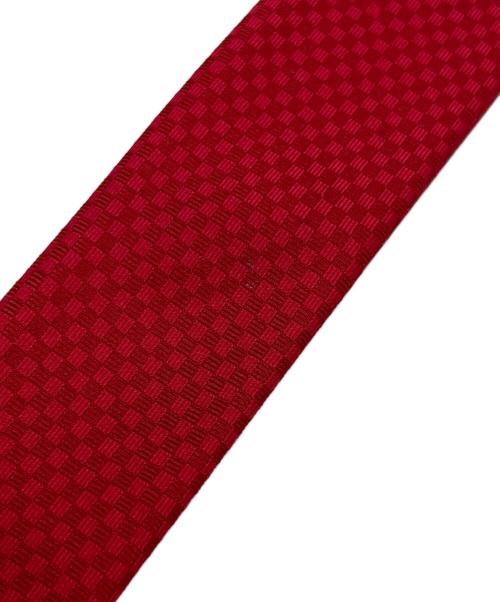 LOUIS VUITTON（ルイ ヴィトン）LOUIS VUITTON (ルイ ヴィトン) マイクロダミエシルクネクタイ レッド サイズ:下記参照の古着・服飾アイテム