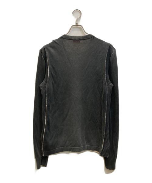 DIESEL（ディーゼル）DIESEL (ディーゼル) K-DENIM-ROUND コーティングクルーネックニット グレー サイズ:SIZE Mの古着・服飾アイテム