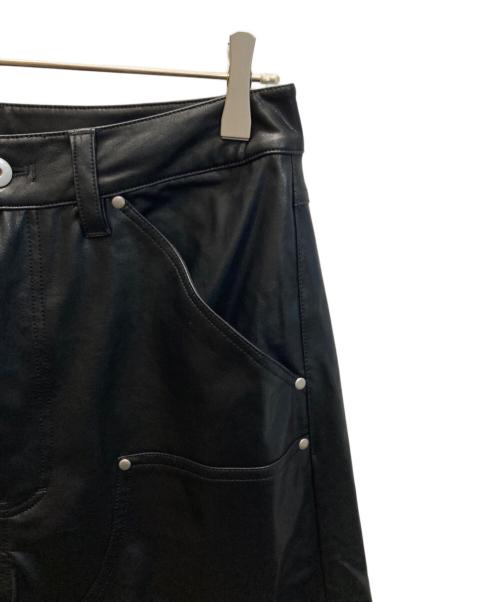 jent louis（ジェントルイス）JENT LOUIS (ジェントルイス) Double Knee Leather Pants ブラック サイズ:SIZE Sの古着・服飾アイテム