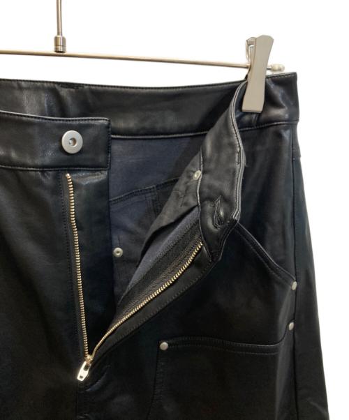 jent louis（ジェントルイス）JENT LOUIS (ジェントルイス) Double Knee Leather Pants ブラック サイズ:SIZE Sの古着・服飾アイテム