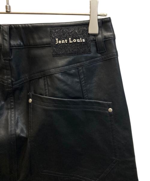 jent louis（ジェントルイス）JENT LOUIS (ジェントルイス) Double Knee Leather Pants ブラック サイズ:SIZE Sの古着・服飾アイテム