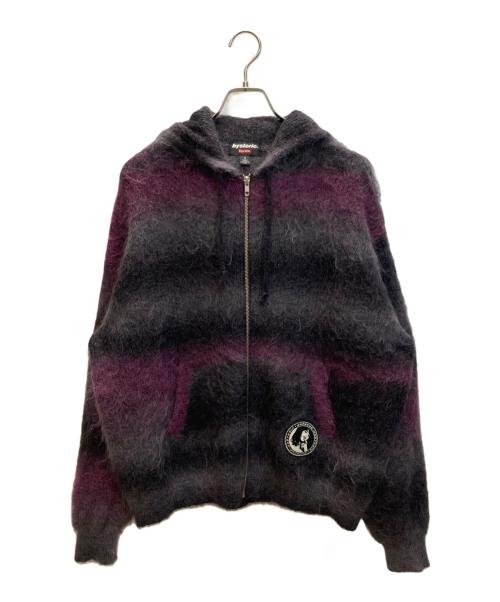 SUPREME（シュプリーム）Supreme (シュプリーム) Hysteric Glamour (ヒステリックグラマー) Mohair Zip Up Hooded Sweater パープル サイズ:SIZE Mの古着・服飾アイテム