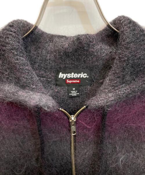 SUPREME（シュプリーム）Supreme (シュプリーム) Hysteric Glamour (ヒステリックグラマー) Mohair Zip Up Hooded Sweater パープル サイズ:SIZE Mの古着・服飾アイテム