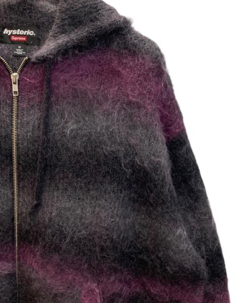 SUPREME（シュプリーム）Supreme (シュプリーム) Hysteric Glamour (ヒステリックグラマー) Mohair Zip Up Hooded Sweater パープル サイズ:SIZE Mの古着・服飾アイテム
