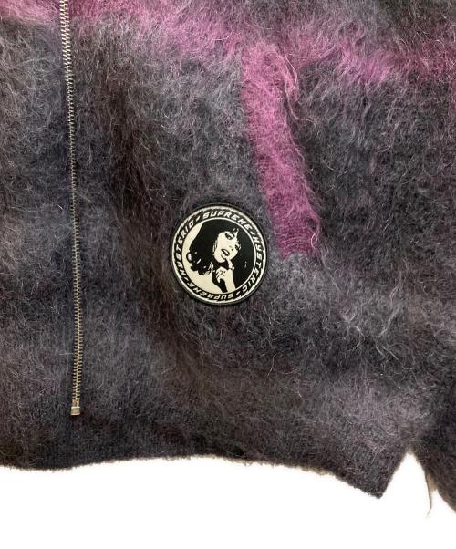 SUPREME（シュプリーム）Supreme (シュプリーム) Hysteric Glamour (ヒステリックグラマー) Mohair Zip Up Hooded Sweater パープル サイズ:SIZE Mの古着・服飾アイテム