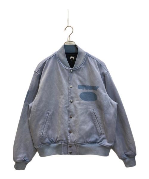 stussy（ステューシー）stussy (ステューシー) Ghost Logo Canvas Varsity ブルー サイズ:Lの古着・服飾アイテム
