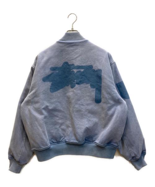 stussy（ステューシー）stussy (ステューシー) Ghost Logo Canvas Varsity ブルー サイズ:Lの古着・服飾アイテム