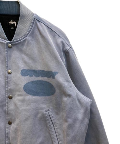 stussy（ステューシー）stussy (ステューシー) Ghost Logo Canvas Varsity ブルー サイズ:Lの古着・服飾アイテム