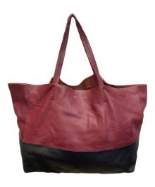 CELINE（セリーヌ）の古着「カバホリゾンタルトートバッグ」｜レッド×ブラック