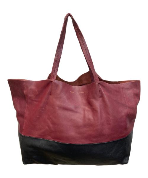 CELINE（セリーヌ）CELINE (セリーヌ) カバホリゾンタルトートバッグ レッド×ブラック サイズ:下記参照の古着・服飾アイテム