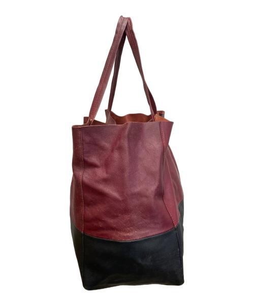 CELINE（セリーヌ）CELINE (セリーヌ) カバホリゾンタルトートバッグ レッド×ブラック サイズ:下記参照の古着・服飾アイテム
