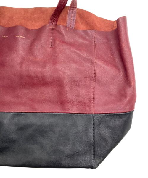 CELINE（セリーヌ）CELINE (セリーヌ) カバホリゾンタルトートバッグ レッド×ブラック サイズ:下記参照の古着・服飾アイテム