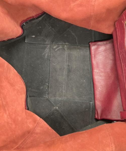 CELINE（セリーヌ）CELINE (セリーヌ) カバホリゾンタルトートバッグ レッド×ブラック サイズ:下記参照の古着・服飾アイテム
