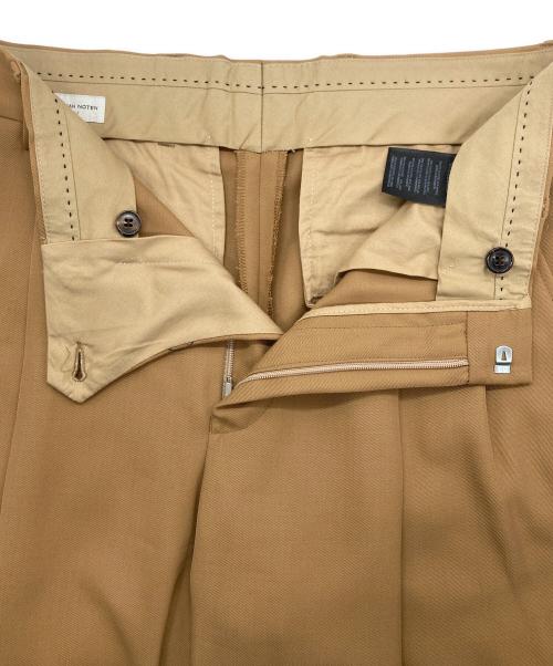 DRIES VAN NOTEN（ドリスヴァンノッテン）DRIES VAN NOTEN (ドリスヴァンノッテン) ウールポリエステル2タックトラウザー ブラウン サイズ:44の古着・服飾アイテム