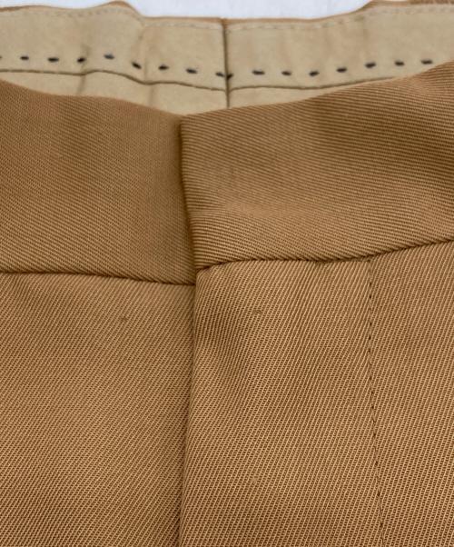 DRIES VAN NOTEN（ドリスヴァンノッテン）DRIES VAN NOTEN (ドリスヴァンノッテン) ウールポリエステル2タックトラウザー ブラウン サイズ:44の古着・服飾アイテム