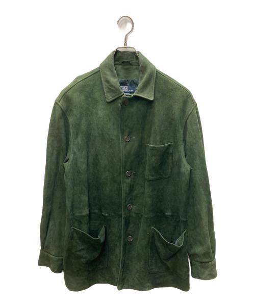 POLO RALPH LAUREN（ポロ・ラルフローレン）POLO RALPH LAUREN (ポロ・ラルフローレン) スエードレザー カバーオール グリーン サイズ:SIZE Mの古着・服飾アイテム