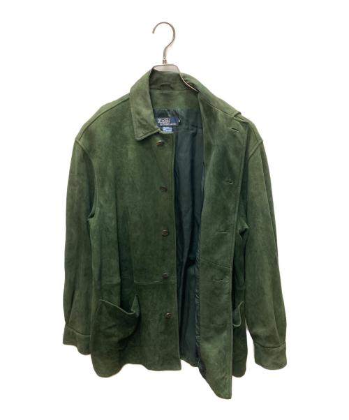 POLO RALPH LAUREN（ポロ・ラルフローレン）POLO RALPH LAUREN (ポロ・ラルフローレン) スエードレザー カバーオール グリーン サイズ:SIZE Mの古着・服飾アイテム