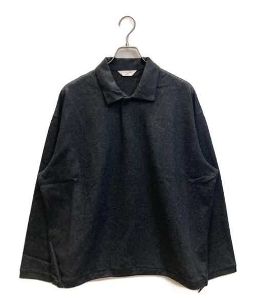 STILL BY HAND（スティルバイハンド）STILL BY HAND (スティルバイハンド) ウールシルクロングスリーブポロシャツ ブラック サイズ:SIZE 48の古着・服飾アイテム