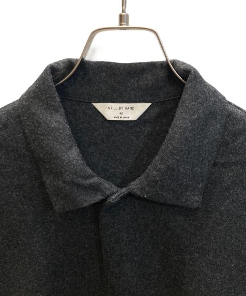 STILL BY HAND（スティルバイハンド）STILL BY HAND (スティルバイハンド) ウールシルクロングスリーブポロシャツ ブラック サイズ:SIZE 48の古着・服飾アイテム